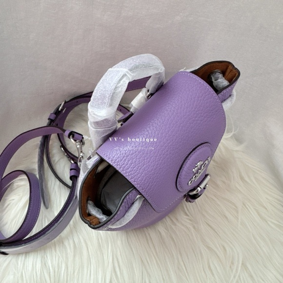 NWT Coach Amelia Convertible Backpack Crossbody Pebble Leather Iris Purple CL408 - Picture 8 of 12